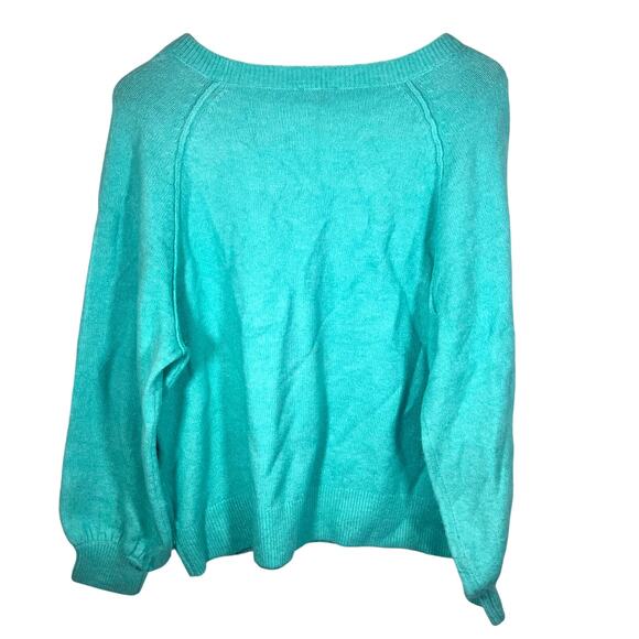 Vince Camuto Aqua Teal Soft Crew Neck Sweater Size Medium - Picture 2 of 5
